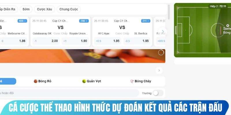 Cá cược thể thao một hình thức dự đoán kết quả các trận đấu và đặt cược 