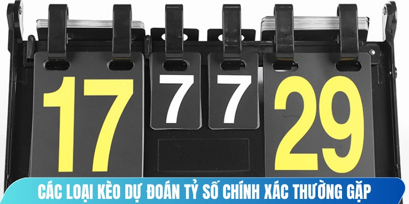 Các loại kèo dự đoán tỷ số chính xác thường gặp