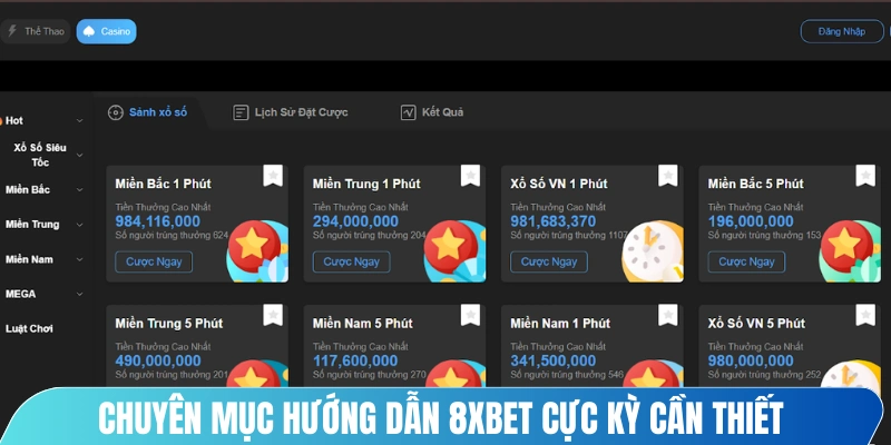 Chuyên mục hướng dẫn 8XBET cực kỳ cần thiết đối với bet thủ