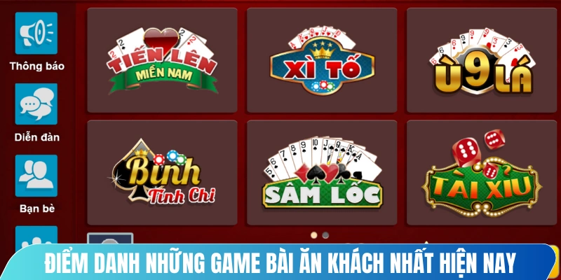 Điểm danh những game bài ăn khách nhất hiện nay