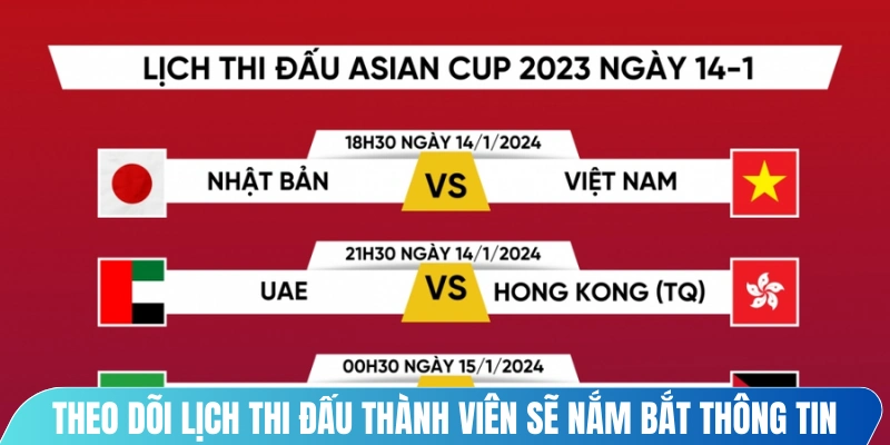 Khi theo dõi lịch thi đấu thành viên sẽ nắm bắt mọi thông tin chuẩn