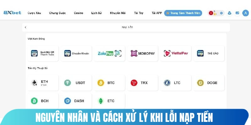 Nguyên nhân và cách xử lý khi lỗi nạp tiền được hướng dẫn đơn giản