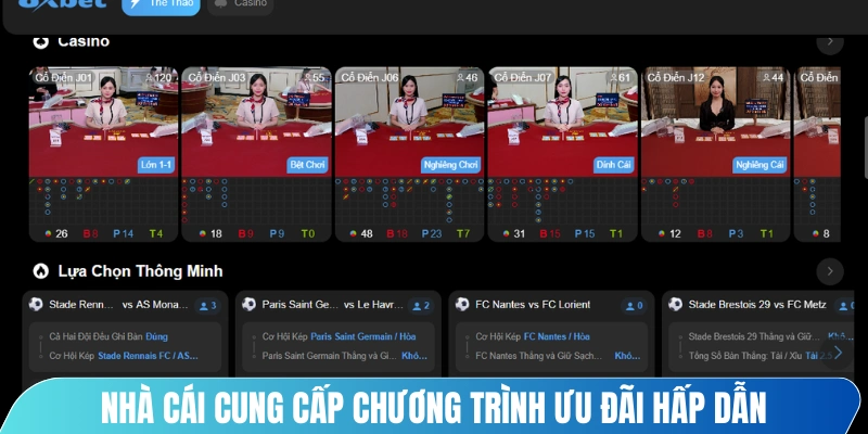 Nhà cái cung cấp nhiều chương trình ưu đãi hấp dẫn và cuốn hút