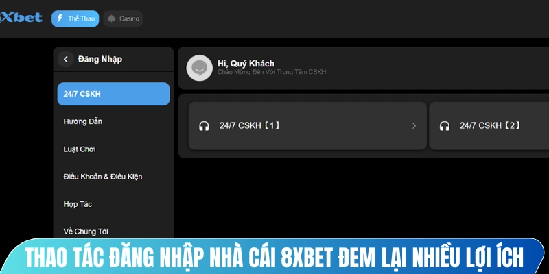 Thao tác đăng nhập nhà cái 8XBET đem lại nhiều lợi ích lớn