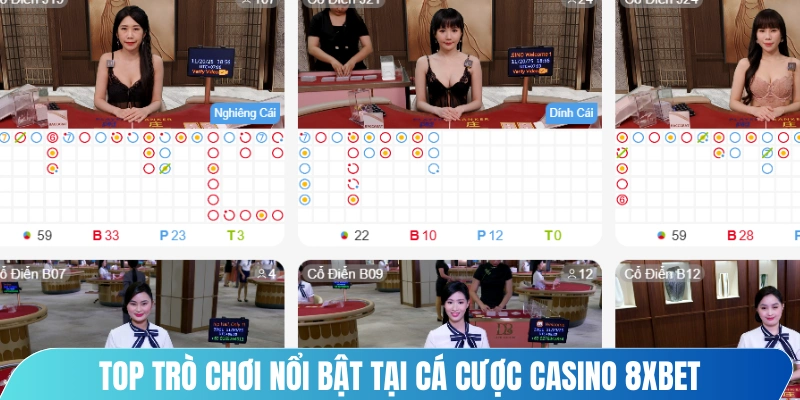 Top trò chơi nổi bật tại cá cược casino 8XBET