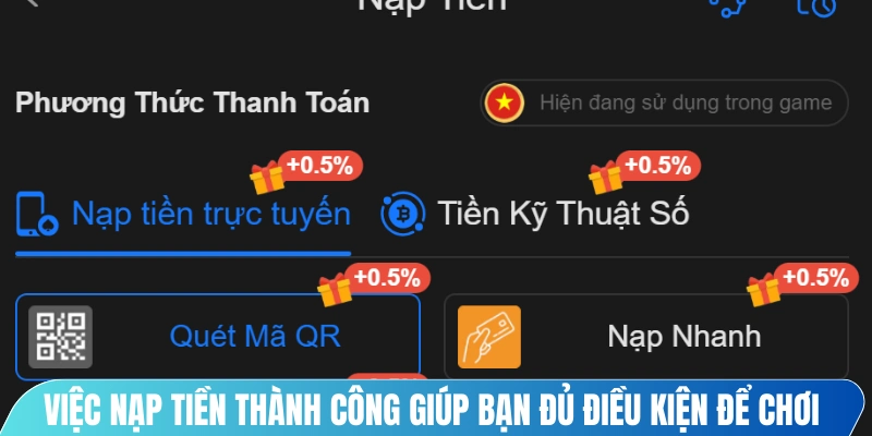 Việc nạp tiền thành công giúp bạn đủ điều kiện để chơi cá cược thể thao 